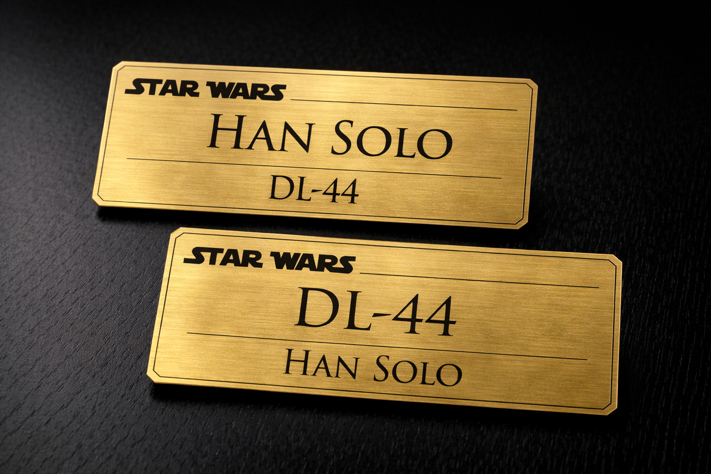 Engraved Blaster Display Nameplate – Brushed Silver, Gold or Copper Finish