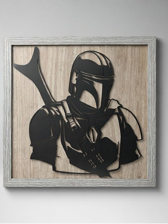 The Mandalorian Wall Art - Framed or Unframed  Mandalorian silhouette