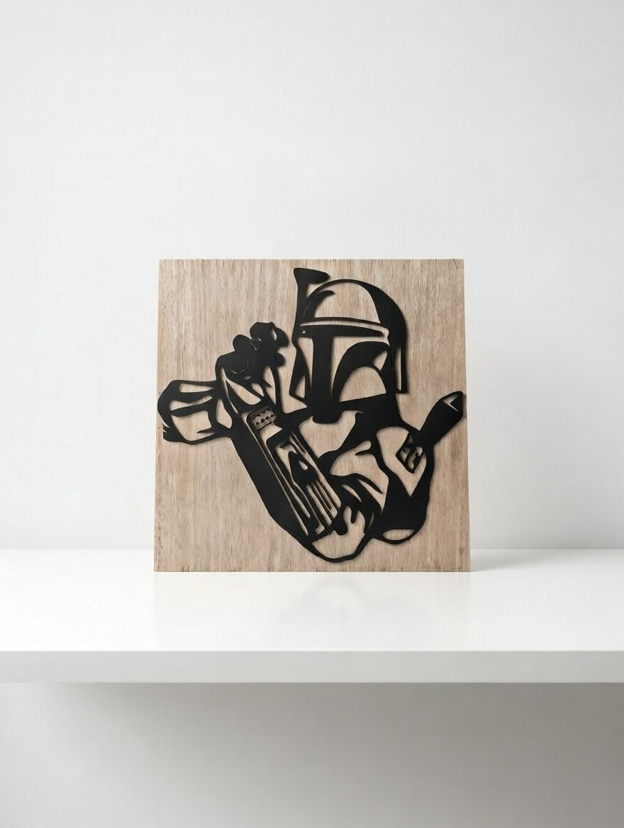 Boba Fett Wall Art - Framed or Unframed Boba Fett Bounty Hunter Silhouette