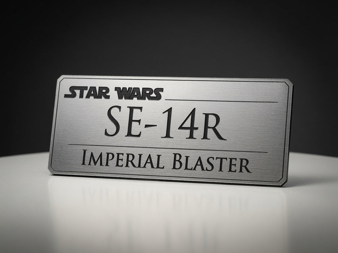 Blaster Display Nameplate — Weapon Edition — Outer Rim Props