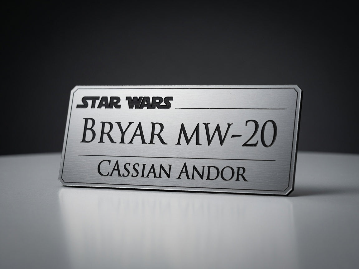 Blaster Display Nameplate — Weapon Edition — Outer Rim Props