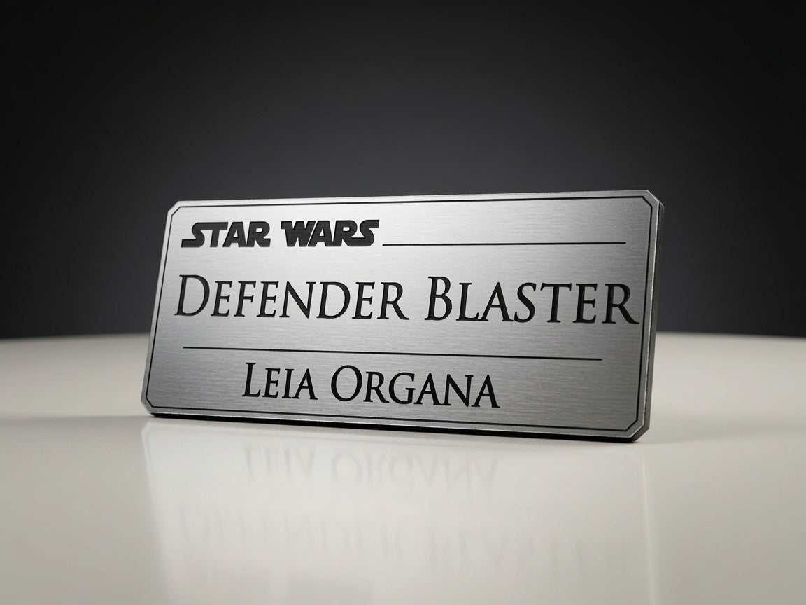 Blaster Display Nameplate — Weapon Edition — Outer Rim Props