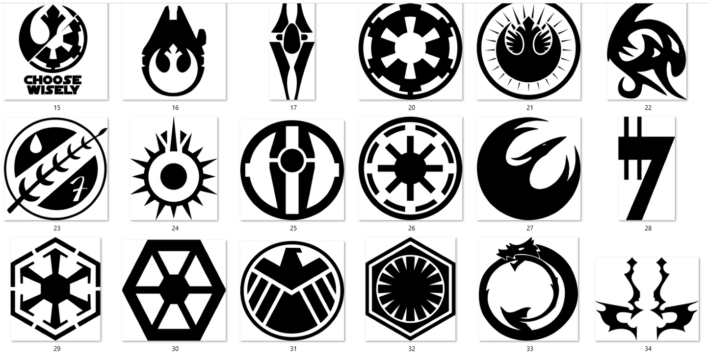 Star Wars Inspired Symbol Slate Coasters – Engraved Faction Emblem Set | Outer Rim Props