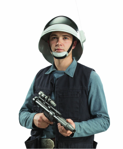 DH-17 Rebel blaster replica, hand-painted Rebel trooper finish, Outer Rim Props