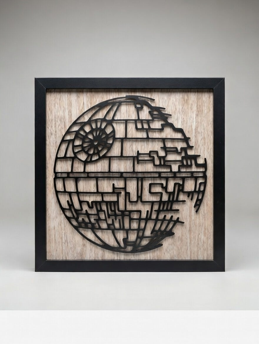 Death Star  Wall Art | Framed Star Wars Silhouette Decor