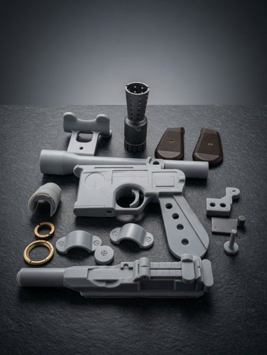 DIY DL-44 Han Solo Blaster Kit – Unassembled Resin Kit, Outer Rim Props