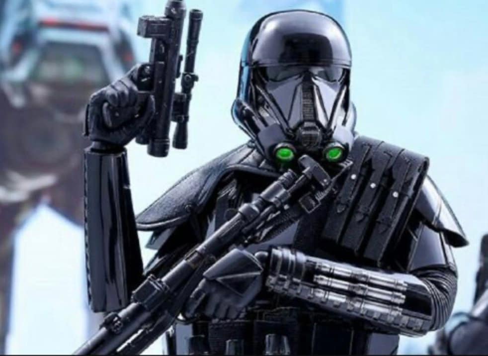 SE-14r Death Trooper blaster replica, weathered Imperial finish, Outer Rim Props