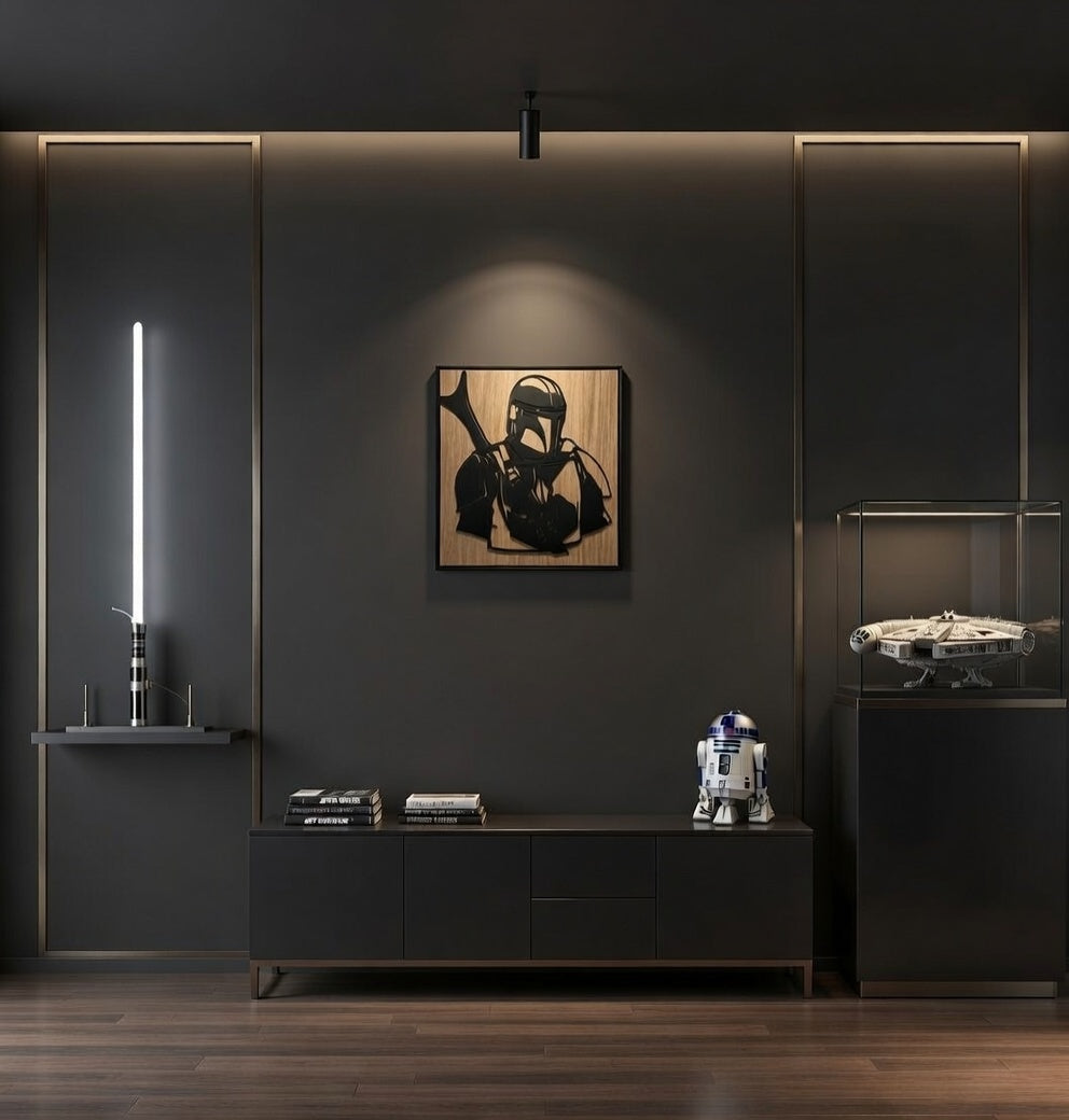 The Mandalorian Wall Art - Framed or Unframed  Mandalorian silhouette