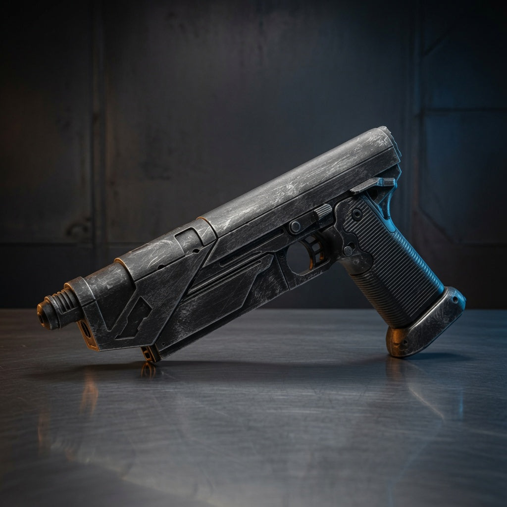 Bo-Katan WESTAR-35 Mandalorian blaster pistol replica, Nite Owl finish, Outer Rim Props
