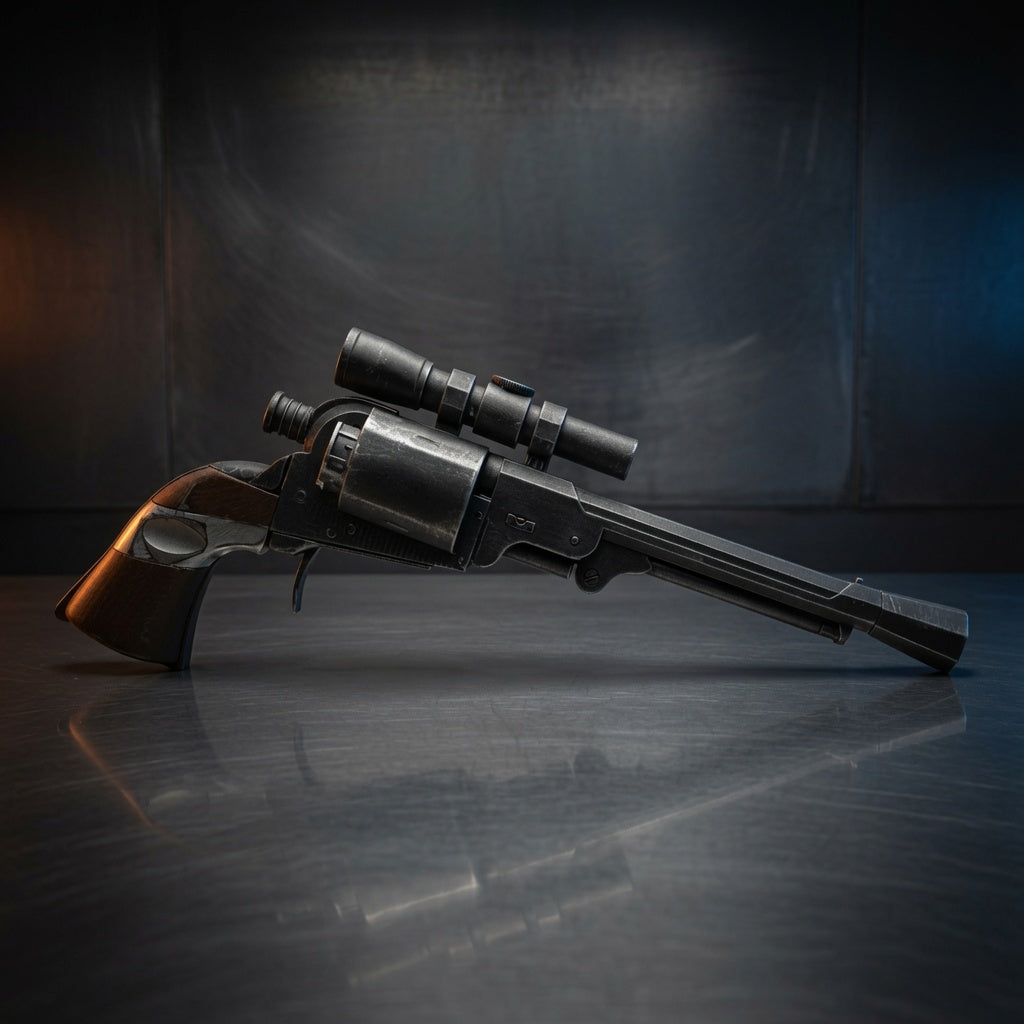 Cad Bane LL-30 blaster replica three-quarter angle, Outer Rim Props