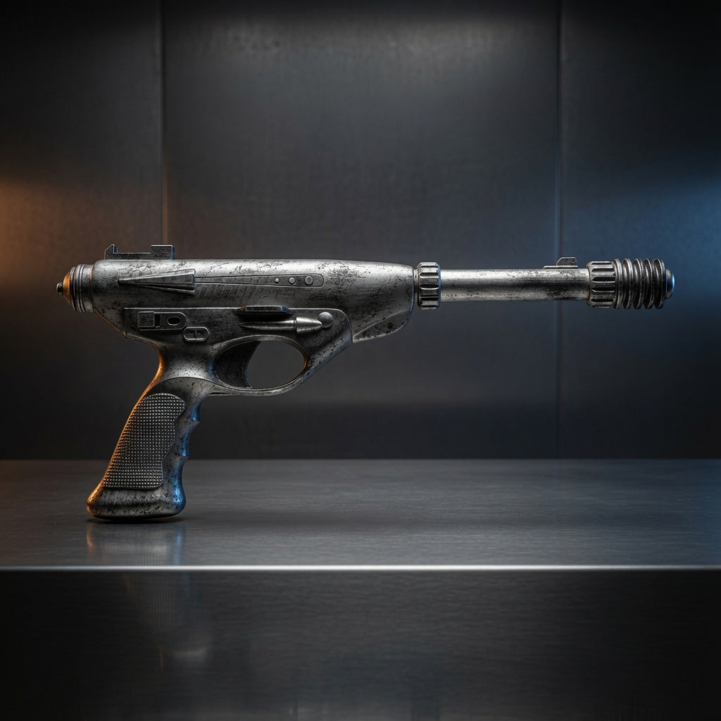 Bespin K-23 blaster replica detail view, Outer Rim Props