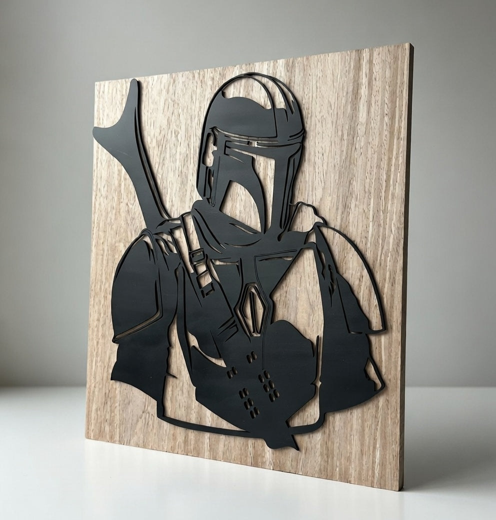The Mandalorian Wall Art - Framed or Unframed  Mandalorian silhouette
