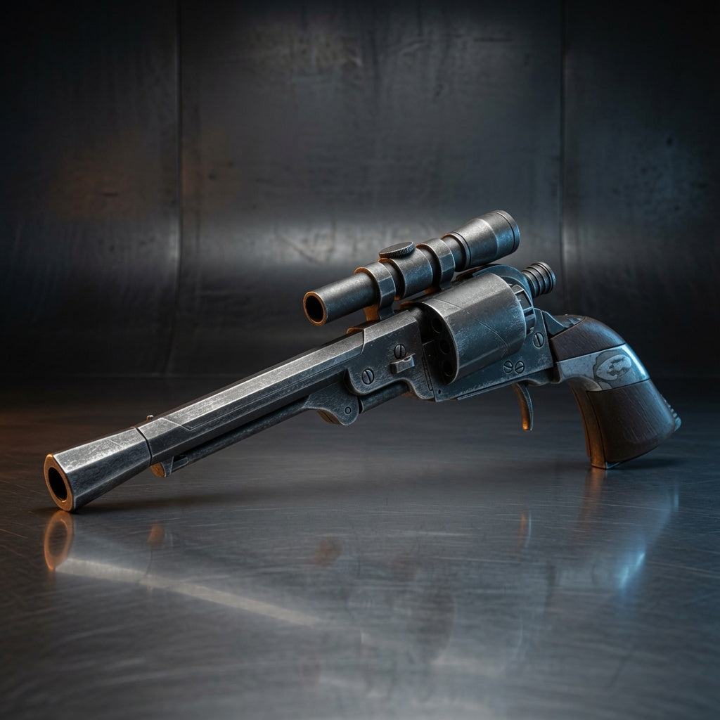Cad Bane LL-30 blaster pistol replica, weathered gunslinger finish, Outer Rim Props