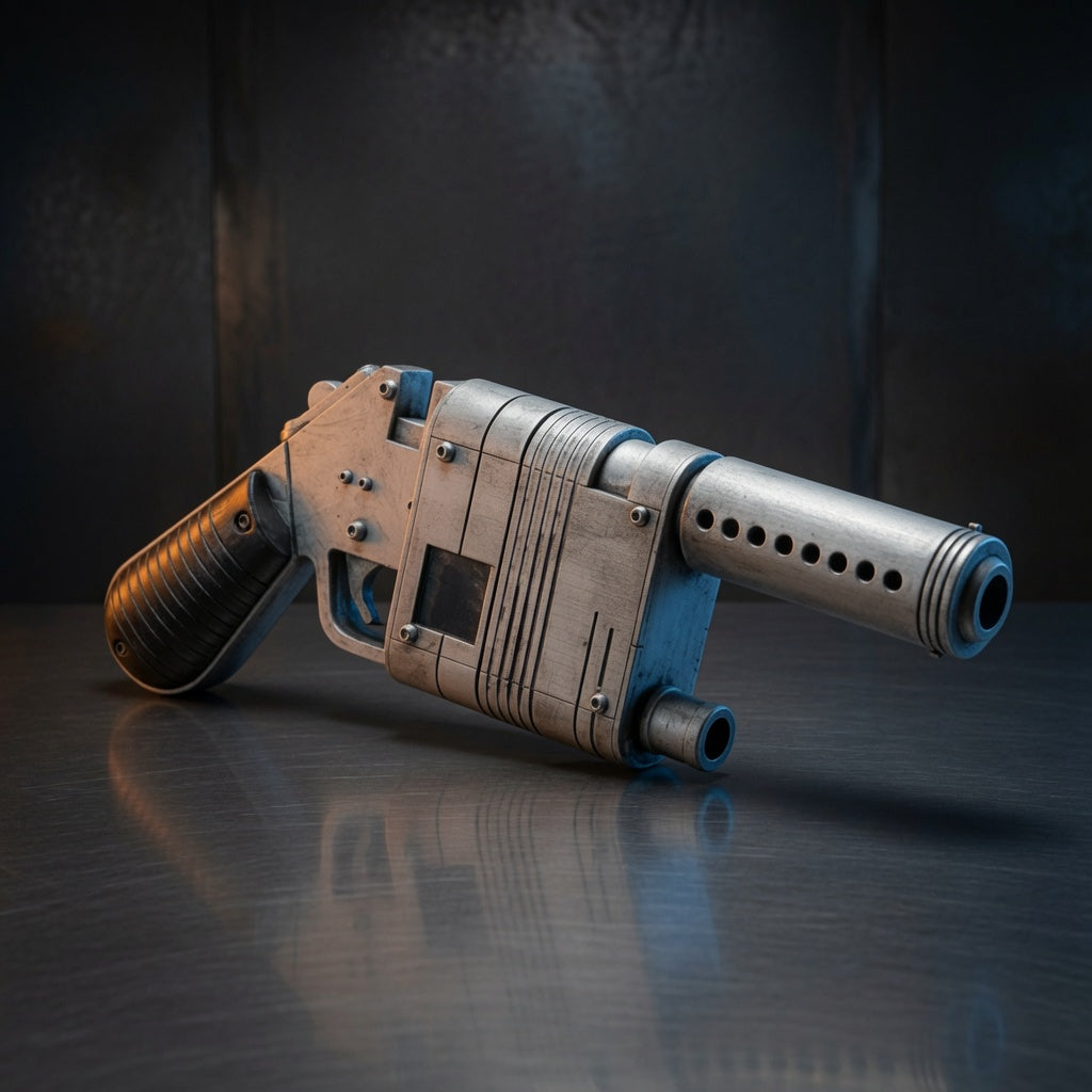 Rey NN-14 blaster replica three-quarter angle, Outer Rim Props