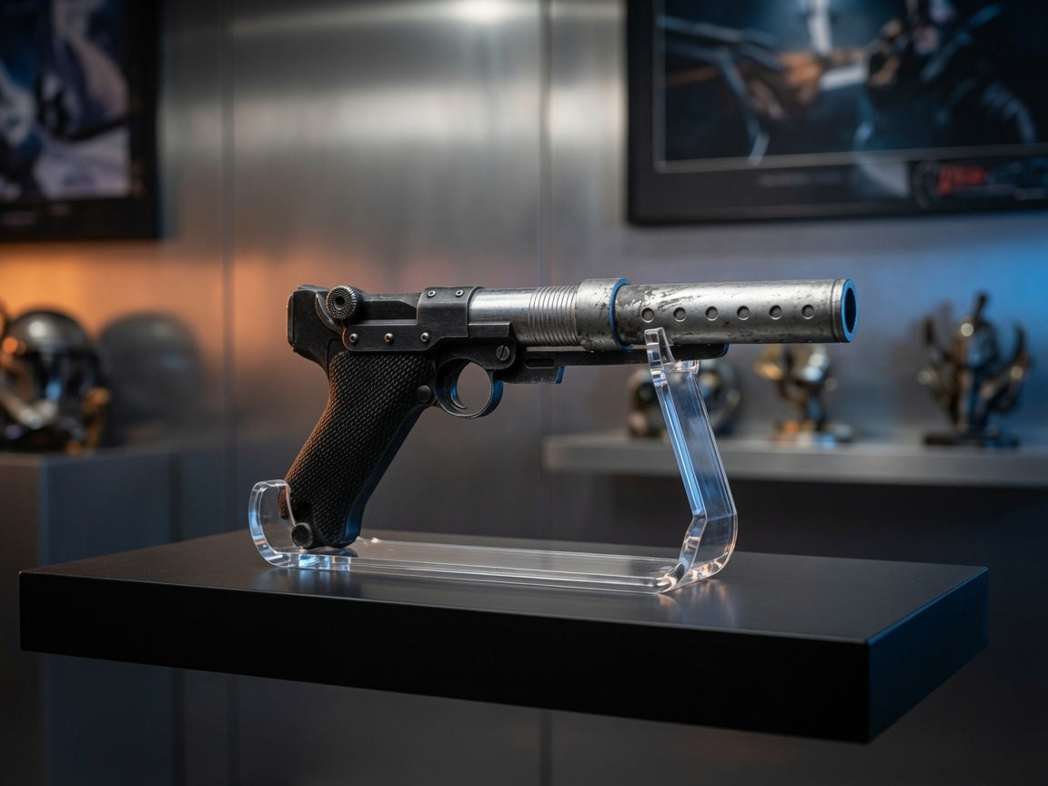 Jyn Erso A-180 blaster replica detail view, Outer Rim Props