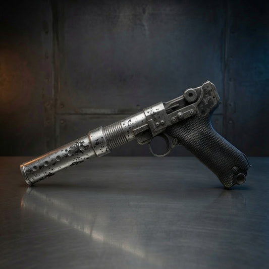Jyn Erso A-180 blaster pistol replica, weathered Rebel finish, Outer Rim Props