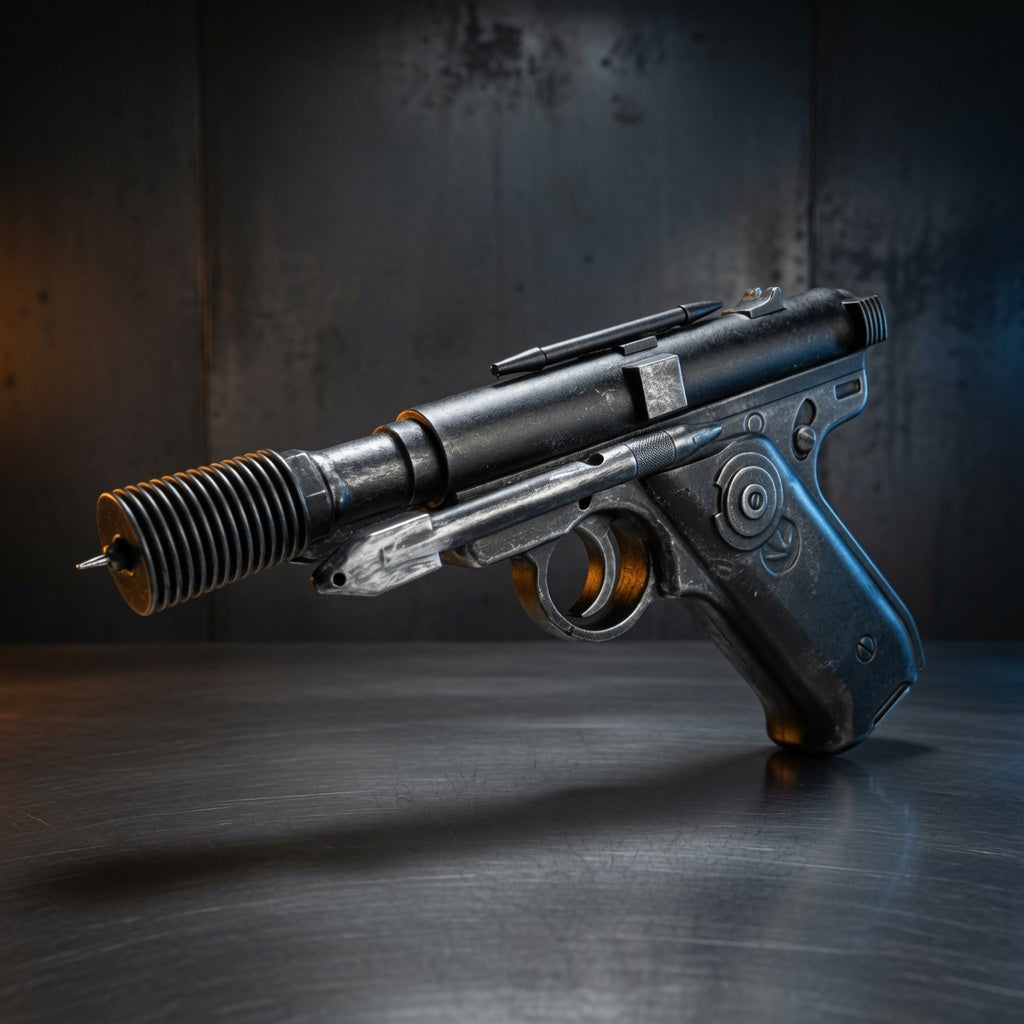 Greedo DT-12 heavy blaster pistol replica, weathered finish, Outer Rim Props