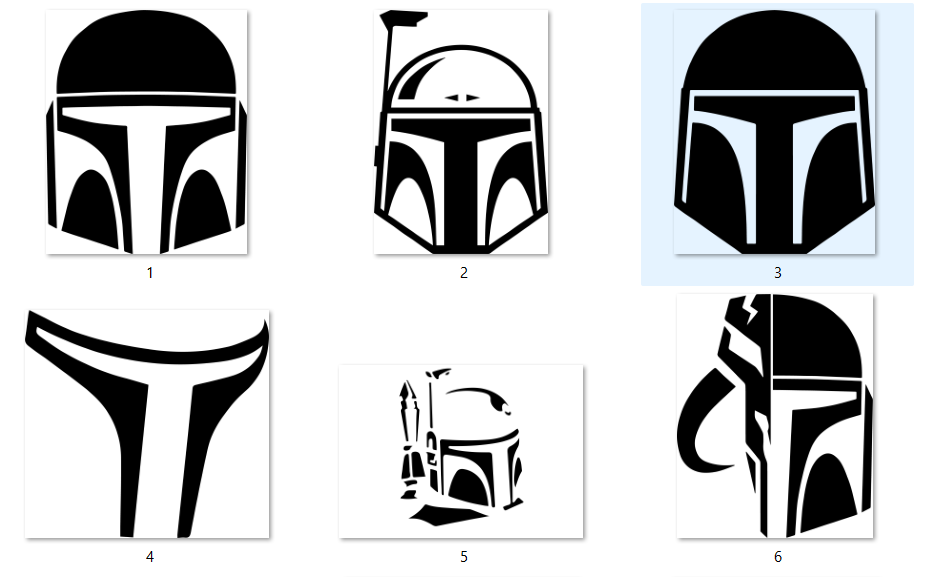 Mandalorian slate coaster, engraving design option 1 of 6, Outer Rim Props