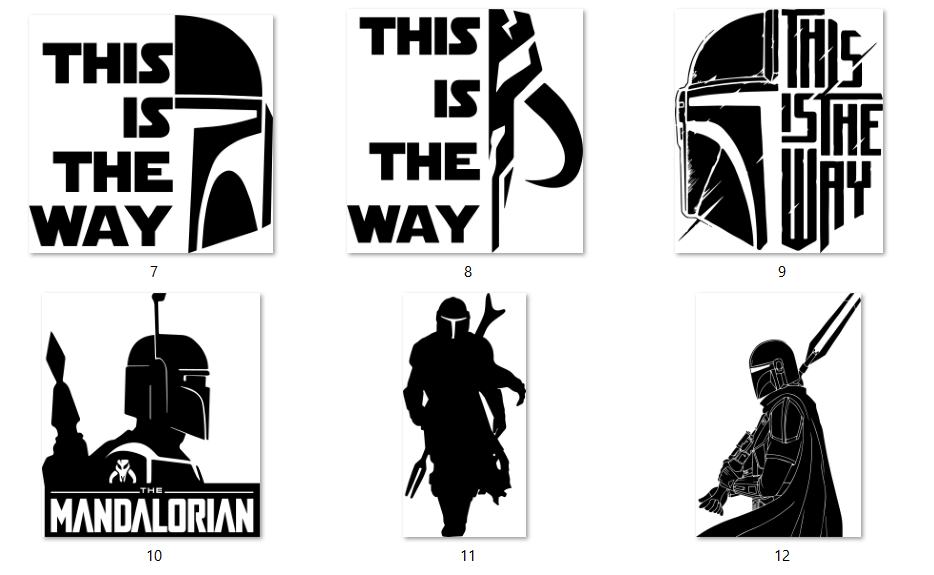 Mandalorian slate coaster, engraving design option 2 of 6, Outer Rim Props