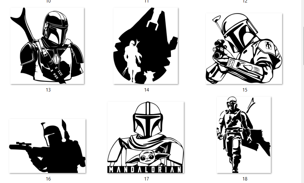 Mandalorian slate coaster, engraving design option 3 of 6, Outer Rim Props