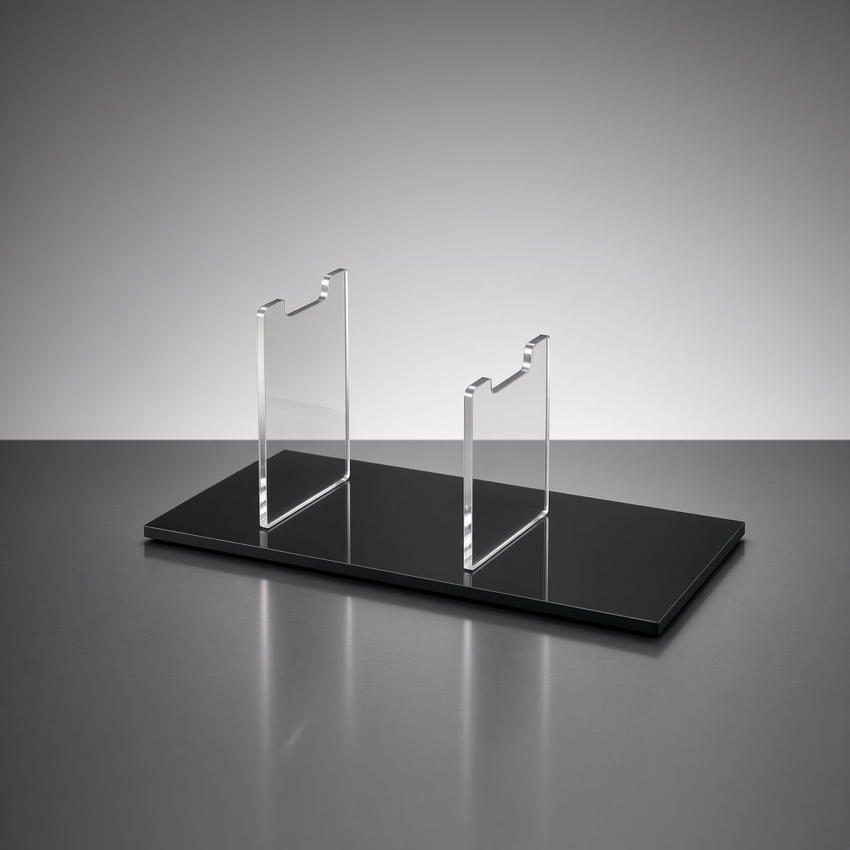 SE-14R blaster replica on a clear acrylic display stand with black base
