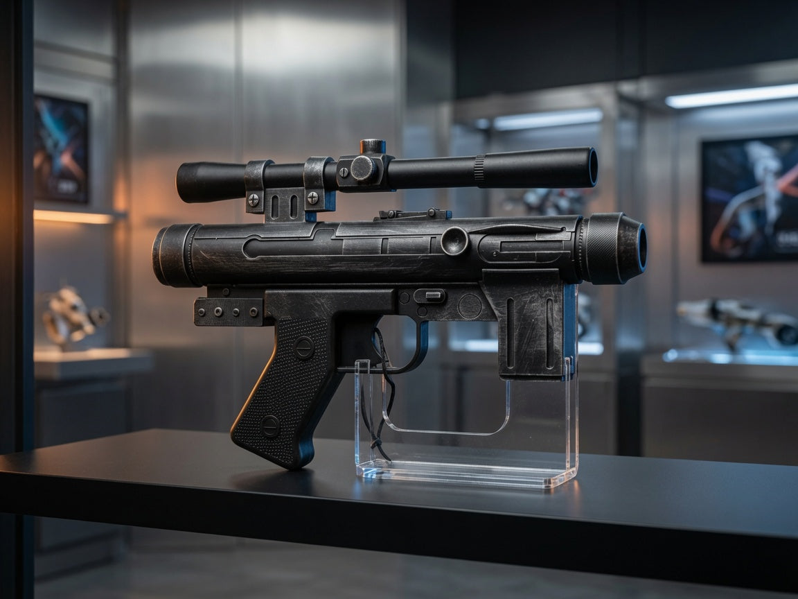 SE-14R Imperial Blaster on Display – Collector Setting, Outer Rim Props