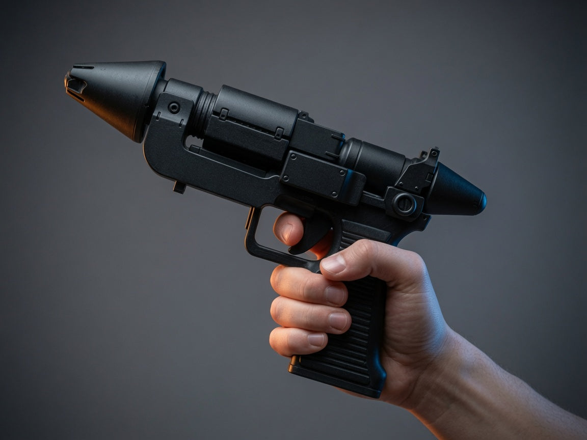 Thrawn RK-3 Blaster on Display – Collector Setting, Outer Rim Props